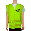XL ANSI Class II Lime/Lime Snap and Hook & Loop Safety Vest
